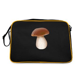 Porcini Mushrooms pick mushroom picker mushroom - Retro Bag - black/gold - Back