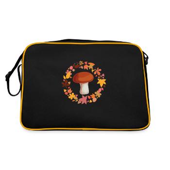 Boletus mushrooms pick mushroom picker mushroom forest - Retro Bag - black/gold - Back