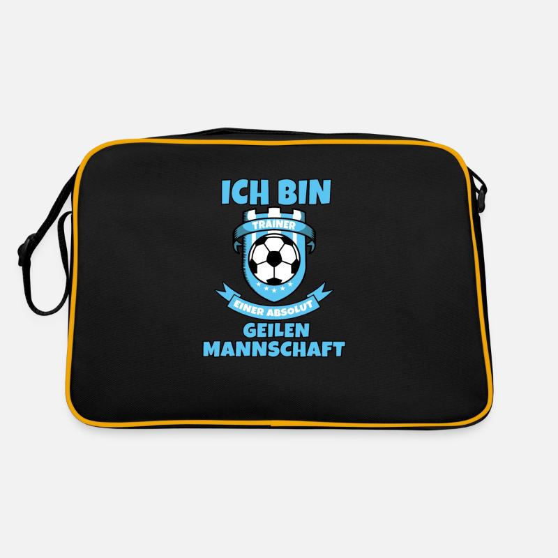 Ich bin Trainer einer geilen Mannschaft | Coach - Retro Tasche - Schwarz/Gold
