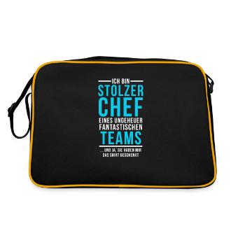 Stolzer Chef Spruch - Retro Tasche - Schwarz/Gold - Hinten