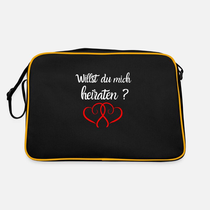 Heiratsantrag - Willst du mich heiraten - Hochzeit Retro Tasche