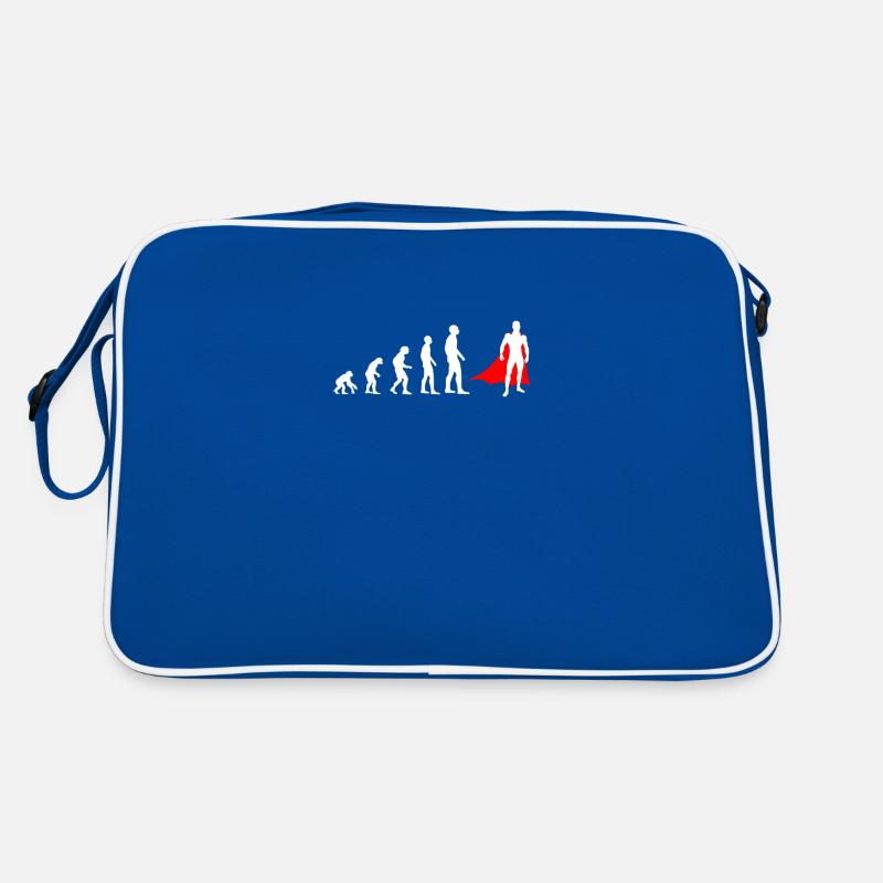 Evolution des Menschen Superheld witzig Retro Tasche