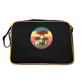 Boletus mushrooms collect mushroom picker mushroom - Retro Bag - black/gold - Back