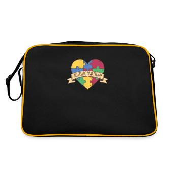Autistic and proud - Retro Tasche - Schwarz/Gold - Hinten