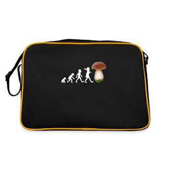 Boletus Porcini Mushroom Mushrooms Collect Mushroom Picker Mushroom - Retro Bag - black/gold - Back