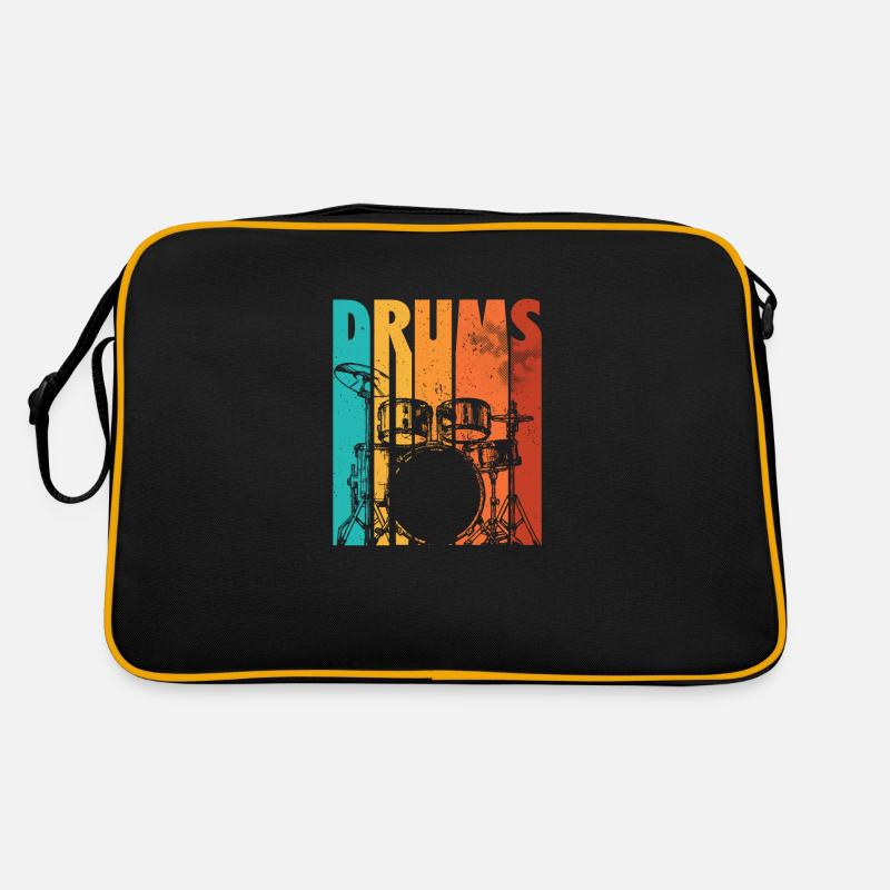 Drummer Drums | Drums drummer gift - Retro Bag - black/gold