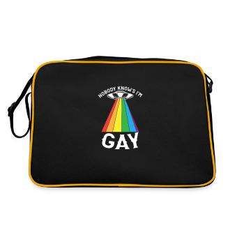 Nobody knows Im gay - gay lesbian - Retro Bag - black/gold - Back