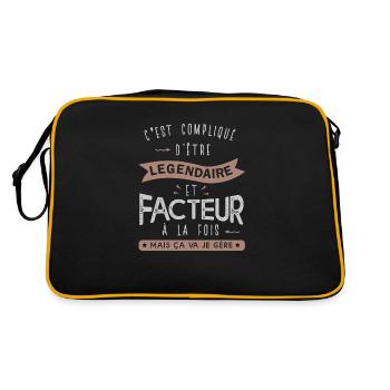 facteur légendaire profession métier postier - Sac Retro - noir/or - Dos