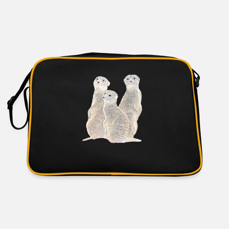 Erdmännchen - Mangusten - Afrika Retro Tasche