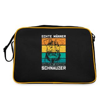 Zwergschnauzer Miniature Schnauzer Männer Hund - Retro Tasche - Schwarz/Gold - Hinten