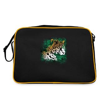 Leopard Forêt Tropicale Plantes Nature Végétation - Sac Retro - noir/or - Dos