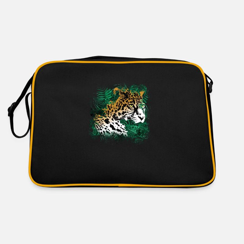 Leopard Rainforest Plants Nature Vegetation Retro Bag
