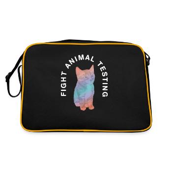 Fight animal testing I Tierversuche - Retro Tasche - Schwarz/Gold - Hinten