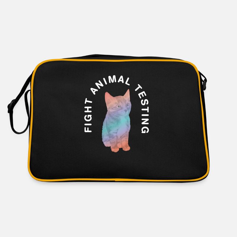 Fight animal testing I Tierversuche Retro Tasche