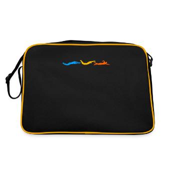 Schwimmer Schwimmen Sport - Retro Tasche - Schwarz/Gold - Hinten