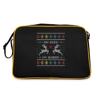 Oh Deer je suis Queer Drôle Moche Pull de Noël Laid - Sac Retro - noir/or - Dos