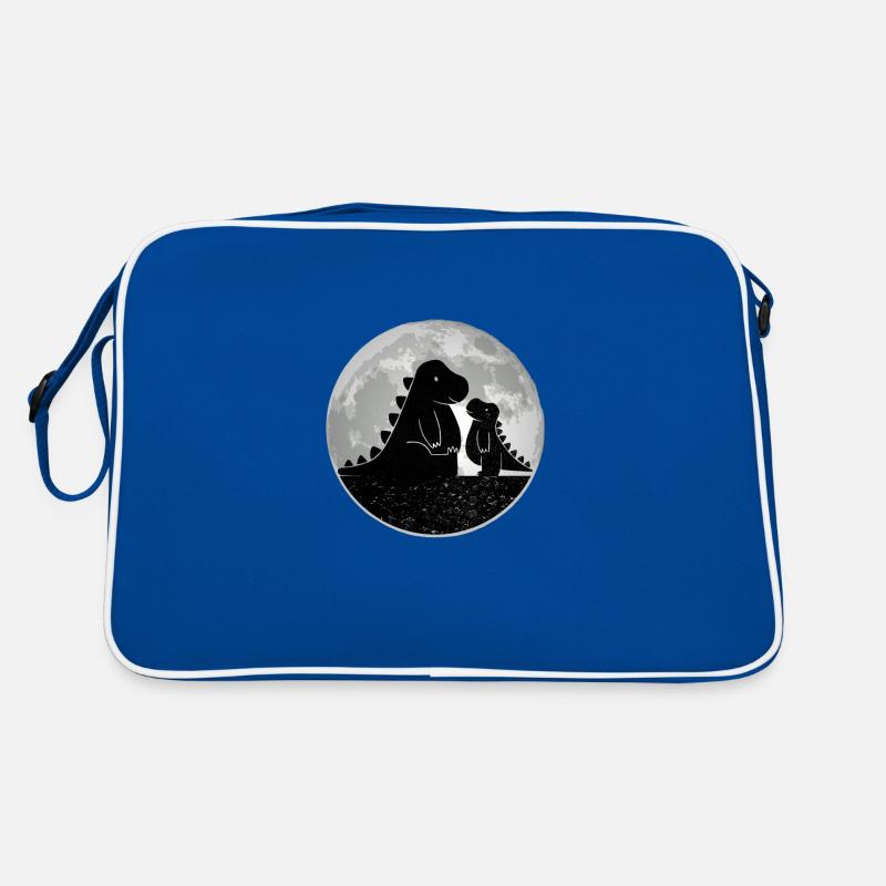 Papa et bébé T-Rex sur la Lune Sac Retro