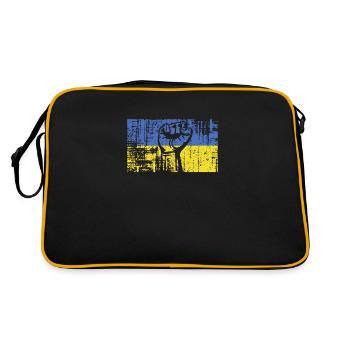 Contre la guerre, l’Ukraine je me bats pour la liberté - Sac Retro - noir/or - Dos