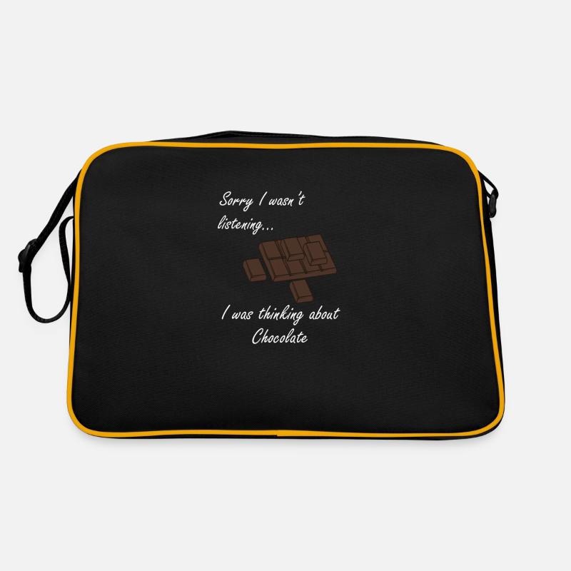 Thinking About Chocolate Eating Dark Chocolate Retro Bag