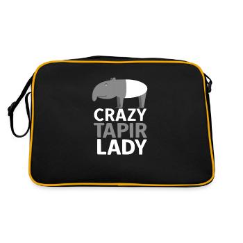 Cute Tapir Girl Animal Motif Women Girls - Retro Bag - black/gold - Back