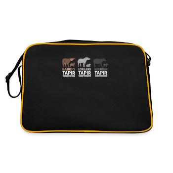 Tapirs Animal Motif Tapir Family - Retro Bag - black/gold - Back