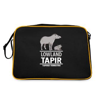 Lowland Tapire Animal Motif Tapir Family - Retro Bag - black/gold - Back