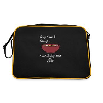 Miso Soup Eating Ramen Noodles Ironic Saying - Retro Bag - black/gold - Back