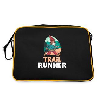 Trailrunning Trailrunner Zwerg Läufer Sportler - Retro Tasche - Schwarz/Gold - Hinten