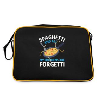 Pasta Ironic Saying Spaghetti Make Problems - Retro Bag - black/gold - Back