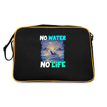 Pas d’eau pas de vie Protection de l’environnement Planète Océan Mer - Sac Retro - noir/or - Dos