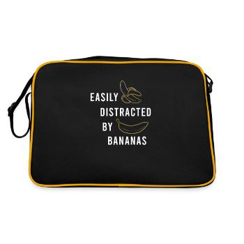 Distracted by Bananas Tropical Exotic Fruits - Retro Bag - black/gold - Back