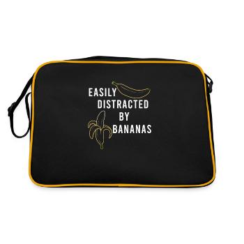 Distrait par les fruits exotiques Bananes Fruits - Sac Retro - noir/or - Dos