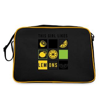 Fille aime les agrumes citron d'été - Sac Retro - noir/or - Dos