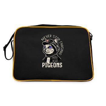 N’arrêtez jamais de chasser ces pigeons embêtants Drôle de chat - Sac Retro - noir/or - Dos