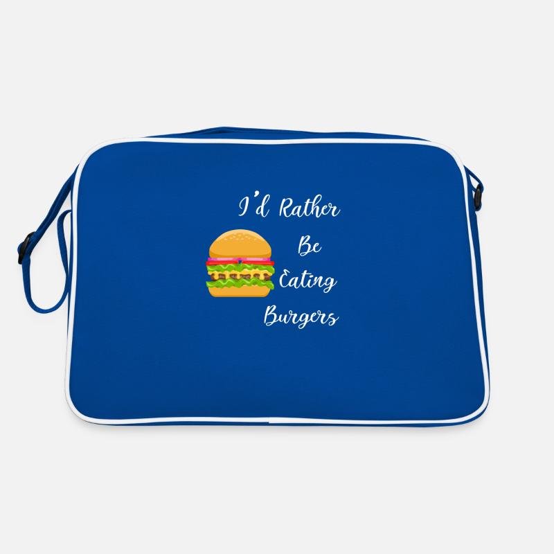 Rather Eating Hamburger Ironic Saying Burger Retro Bag
