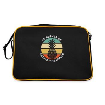Ananas tropicaux d'été à Hawaï - Sac Retro - noir/or - Dos