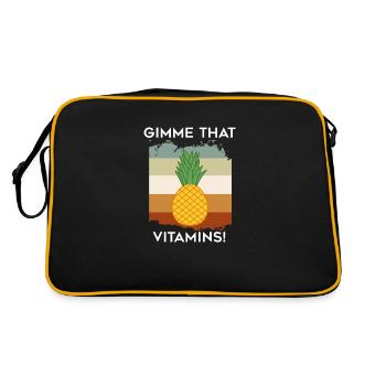 Pineapple Hawaii Vitamins Exotic Fruits - Retro Bag - black/gold - Back