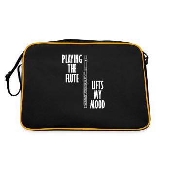 Flute Player Flutist Orchestra Flute Player - Retro Bag - black/gold - Back
