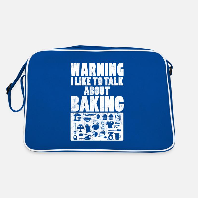Warning I Like To Talk About Baking Backen Bäcker Retro Tasche