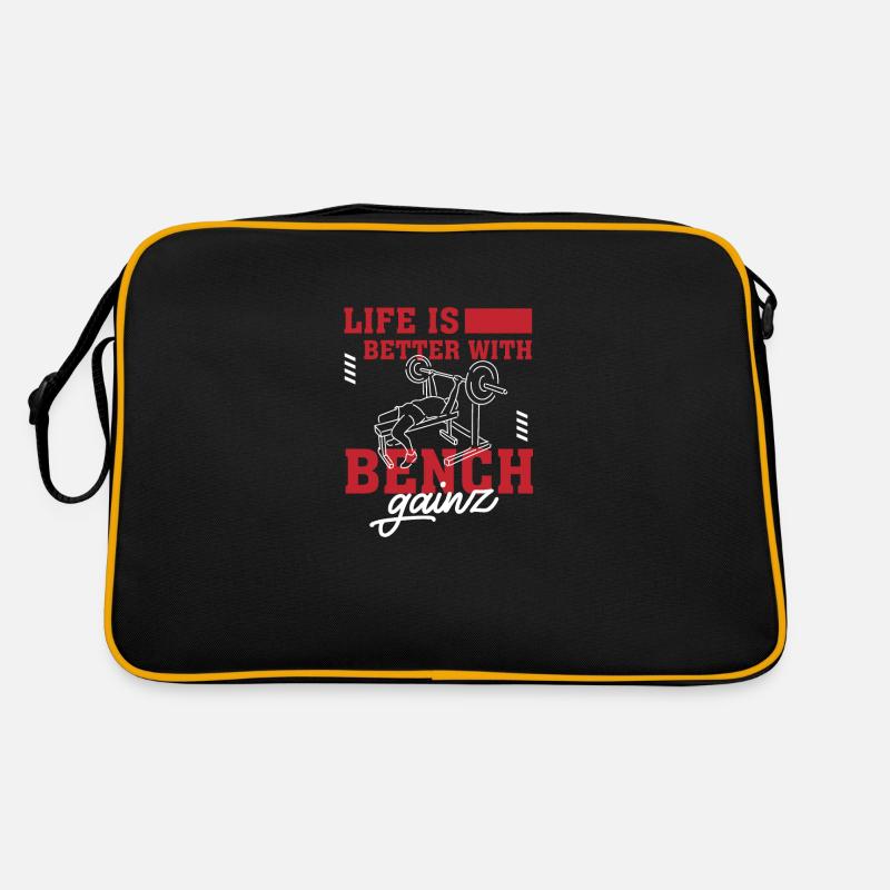 La vie avec Benchpress Gainz Gym Training Sac Retro
