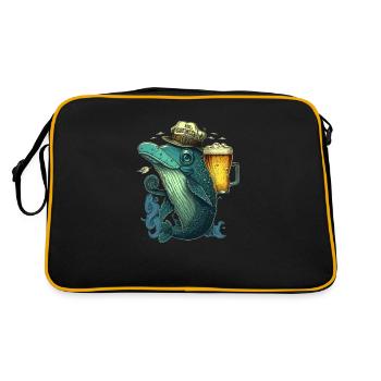 Capitaine de poisson de haute mer avec bière artisanale - Sac Retro - noir/or - Dos