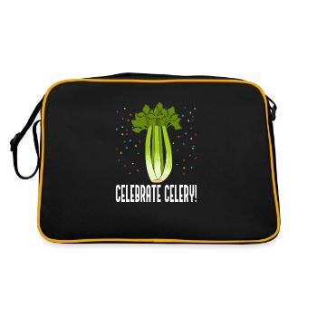Célébrez le céleri, les légumes ironiques et la - Sac Retro - noir/or - Dos