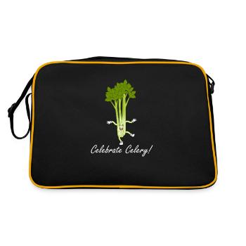 Celery Celebration Ironic Saying Vegetables - Retro Bag - black/gold - Back