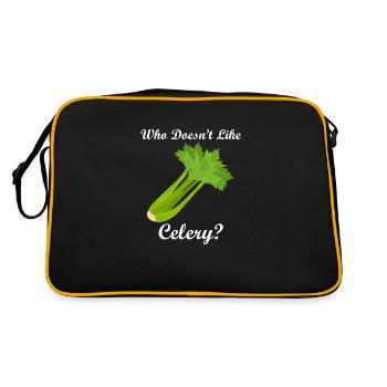 Healthy Food Vegetables Celery Eating - Retro Bag - black/gold - Back