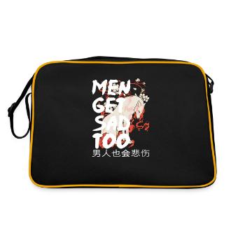 japanese style Men get sad too - Retro Bag - black/gold - Back