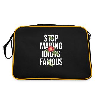 Flower Stop making idiots famous - Stupid People - Retro Tasche - Schwarz/Gold - Hinten