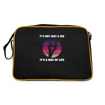 Drôle d’arboriste cadeau arboriste tronçonneuse - Sac Retro - noir/or - Dos