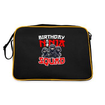 Birthday Party Ninja Squad, Ninjutsu Cartoon - Retro Bag - black/gold - Back