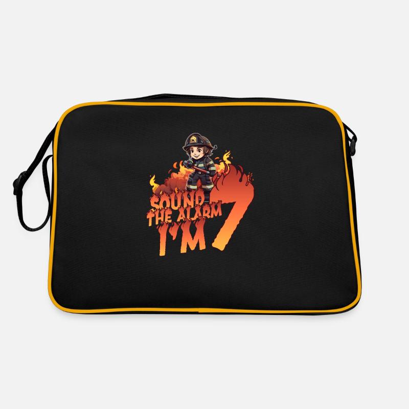 Thème de garçon d’anniversaire de pompier pour enfants de 7 ans Sac Retro