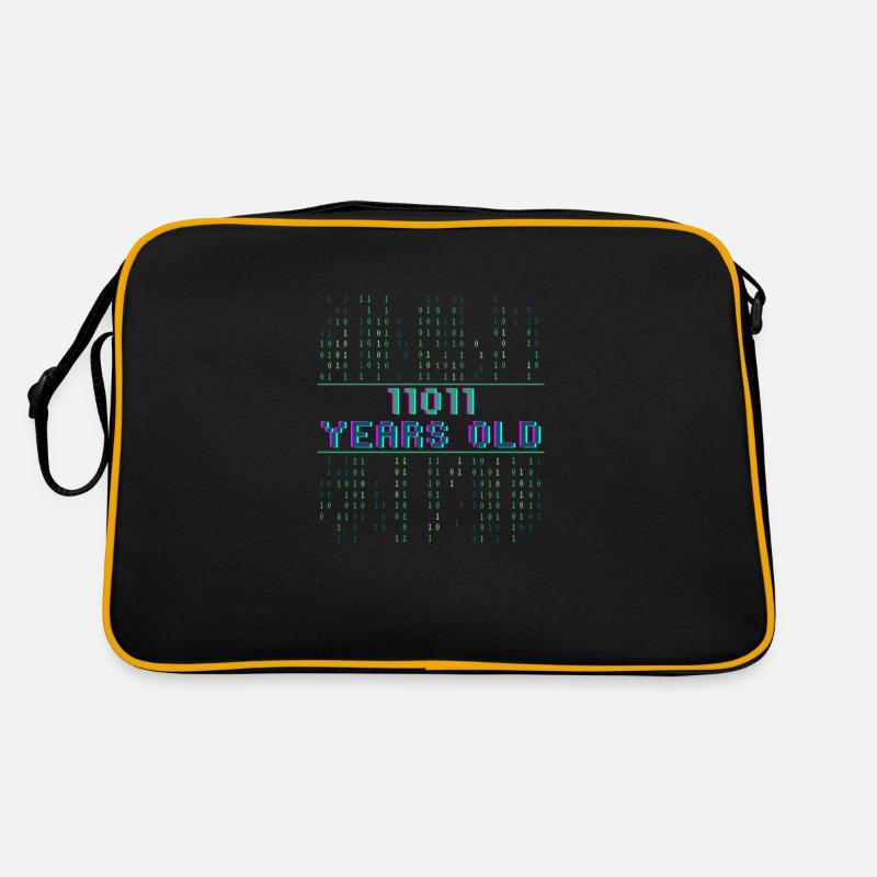 27. Geburtstag 27 Jahre alt Binärcode Informatik Retro Tasche